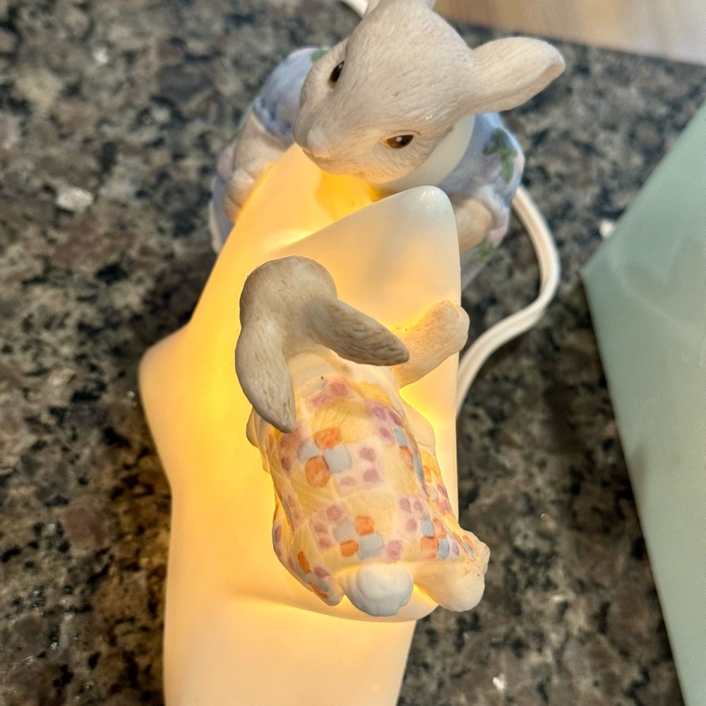 Vintage Terragraphics Bunny & Star Night Light Works Great With Box - Picture 6 of 10